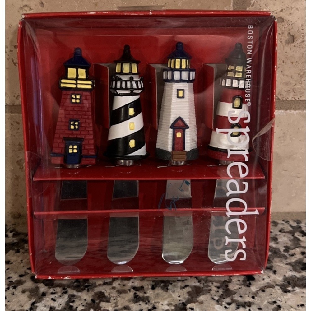 New Set Of 4 Boston Warehouse Nautical‎ Lighthouse Spreaders Stainless Steel
